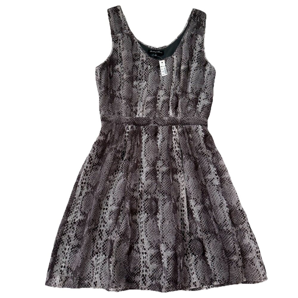 NWT Madewell Broadway & Broome Dress Women’s 0 Snake Print 100% Silk Mini Party